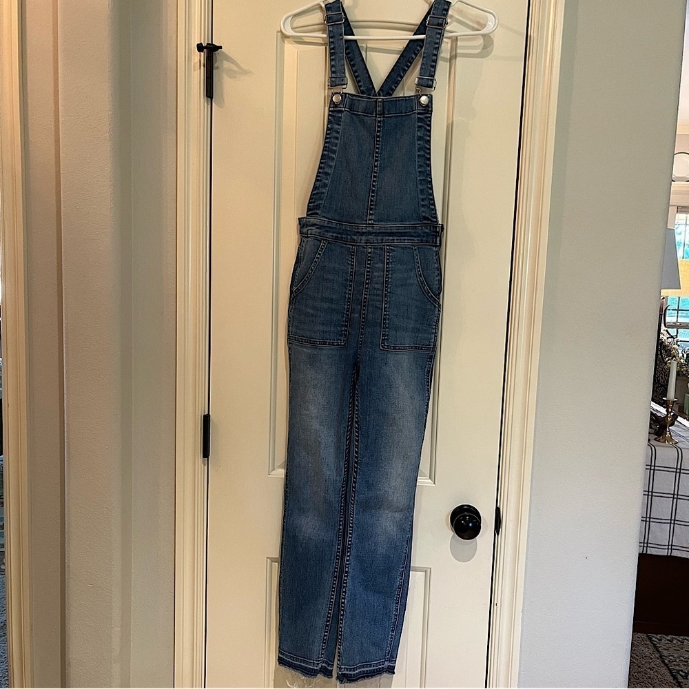 Madewell Skinny Raw Hem Bib Overalls